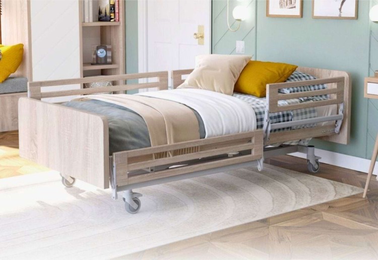 Łóżko rehabilitacyjne LEO S z dzielonymi barierkami