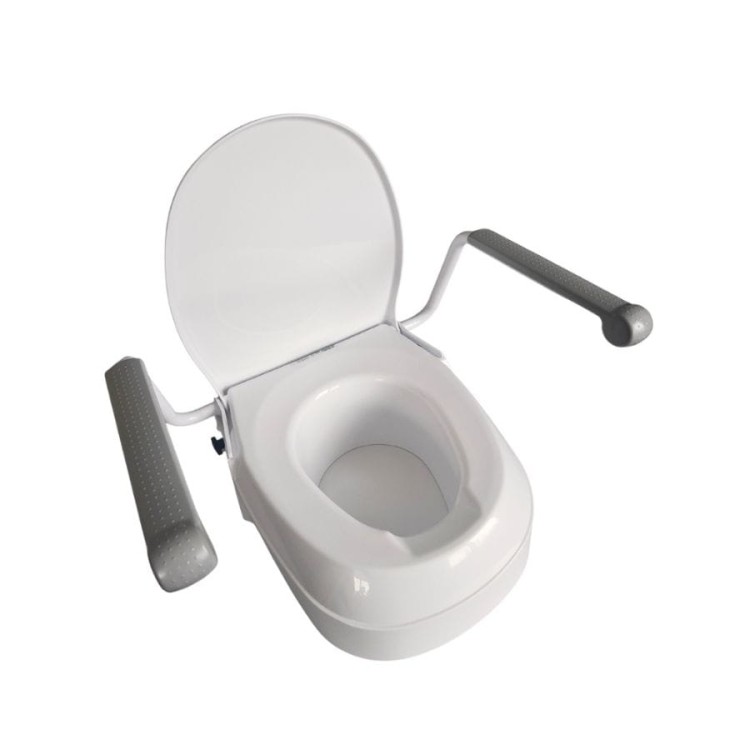 Podwyższająca nasadka toaletowa z poręczami i mocowaniem do sedesu