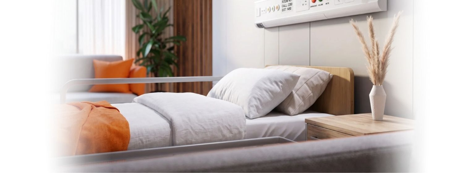 Łóżko rehabilitacyjne HOSPEN Verto w pozycji leżącej