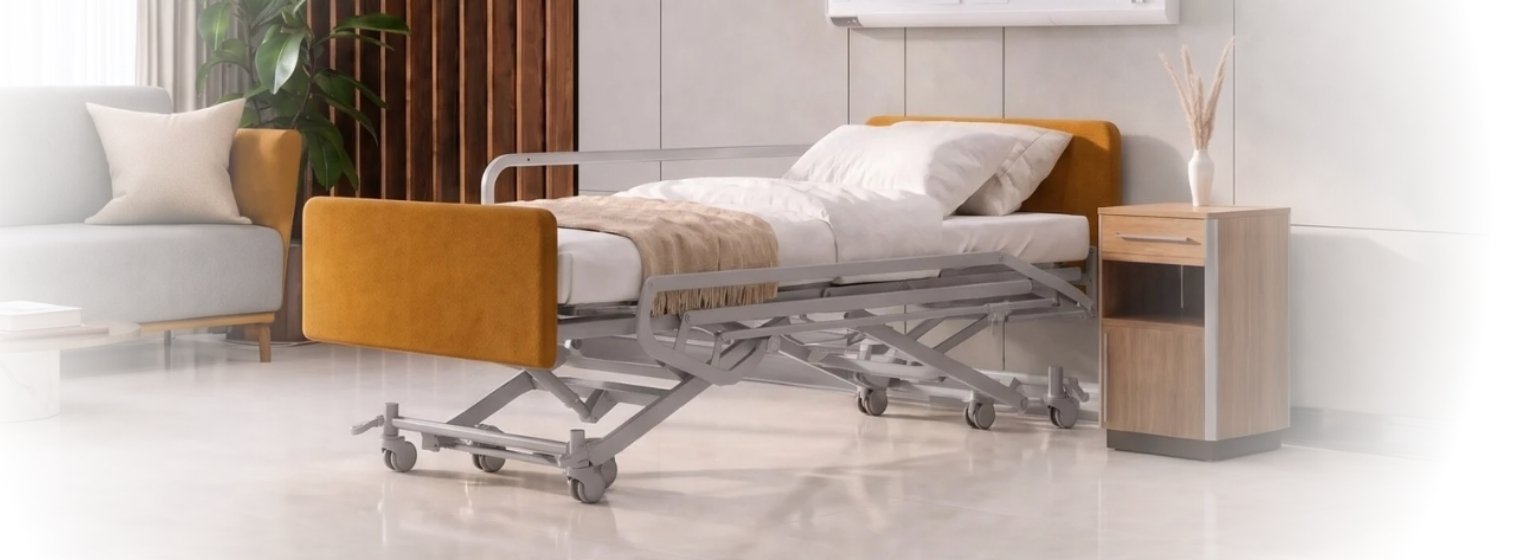 Łóżko HOSPEN Verto z tapicerowanymi panelami szczytowymi